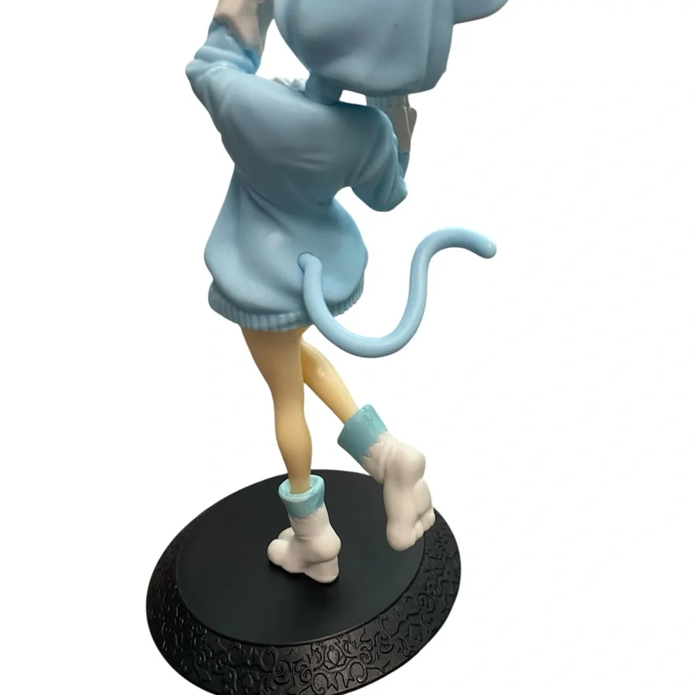 Ram from Re:Zero starting life in another world Cat girl in a blue pajama statue
